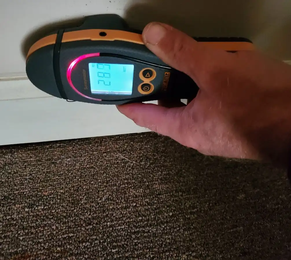 Moisture detection at baseboard during Mold Inspection & Testing in Independence